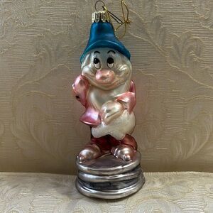 Vintage, Disney Glass Blown “Bashful” Dwarf Ornament. Good Condition. No Box.
